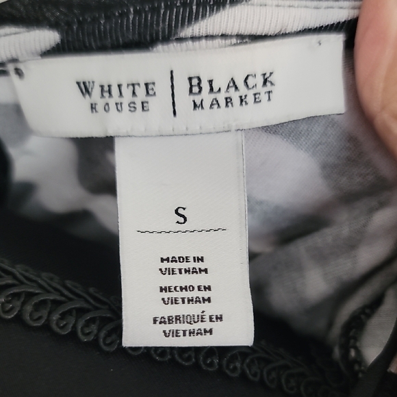 White House Black Market Black and White Zebra print Ruched Blouse - Picture 2 of 9